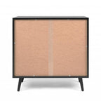 Cassettiera 80x80h cm con 3 cassetti colore nera con frontali vimini - Vienna03A