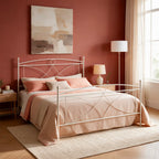Letto matrimoniale in ferro battuto bianco opaco 160x190 cm Alice