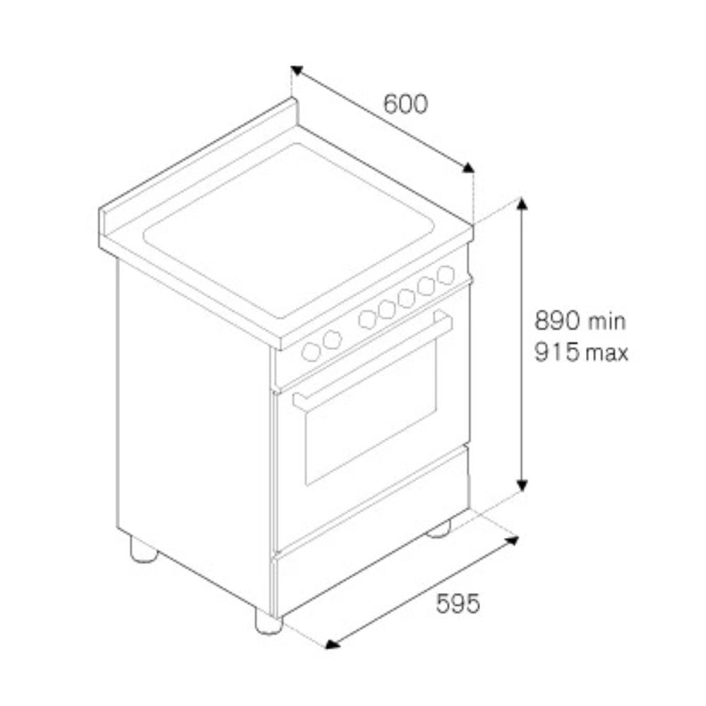 Cuisinière avec four électrique 5 zones de cuisson - Bertazzoni MAS604MFESXE