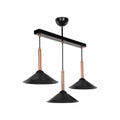 Suspension 60 cm avec abat-jour en métal noir et bronze