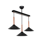 Suspension 60 cm avec abat-jour en métal noir et bronze