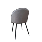 Set 4 Sedia in tessuto colore grigio e gambe in metallo nero - Despina
