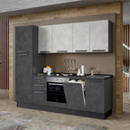 Cucina moderna con elettrodomestici inclusi 255 cm iron e spatolato - Licola