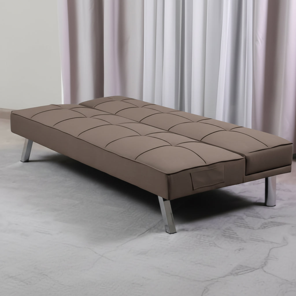 Divano click-clack con funzione letto colore marrone 168x83x75.5H Daynora