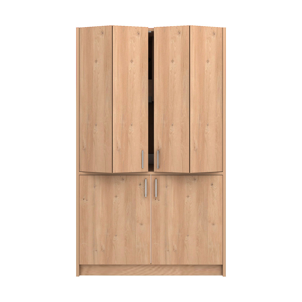Cuisine escamotable compacte avec électroménager couleur chêne 125x62x208H - Fold Evolution