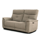 Set divani recliner elettrici 3 posti + 2 posti + poltrona recliner tessuto sabbia Elysio