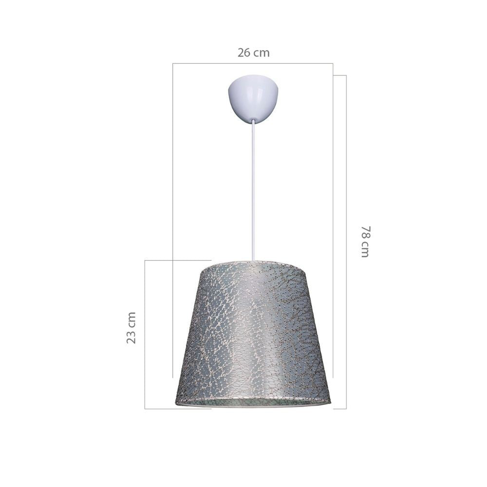 Lampada a sospensione in tessuto grigio - Conic ASZ0777