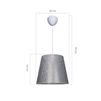 Lampada a sospensione in tessuto grigio - Conic ASZ0777