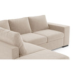Divano letto angolare reversibile con bracciolo contenitore colore sabbia 248 cm - Kotty