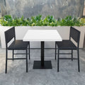 Quadratischer Tisch mit weißer Platte und schwarzem Metallfuß 80x80 cm - Jeil