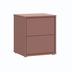 Comodino 2 cassetti colore terracotta 50x41.5x57.5H Medea