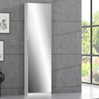 Meuble à chaussures avec porte miroir réversible couleur blanche 50x20x180H Nyx