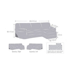 Copridivano elastico 250/310 cm penisola destra grigio bracciolo corto - Troya