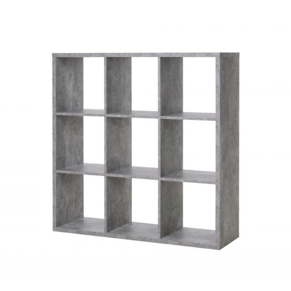 Libreria divisorio 107x107H cm in legno con 9 cubi colore beton - Max9