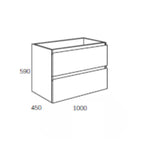 Mobile da bagno sospeso 100 cm con 2 cassetti e lavabo incluso colore rovere - Mances