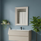 Specchiera rettangolare con cornice larice beige 102x65 cm. Loto