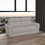 Canapé 3 places avec appuie-têtes réglables et revêtement en tissu gris - Gonzaga