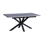 Tavolo allungabile con piano color cemento e gambe nere 160x190 cm - Bori