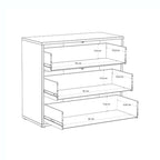Commode 3 tiroirs couleur terre cuite 95x41.5x83 Medea