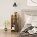 Tavolino 25x60h sinistro di design colore rovere oak con pannello antracite Elos