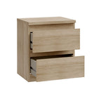 Comodino 2 cassetti rovere  41.8x32.2x49.3H Morgan