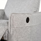 Poltrona relax con recliner elettrico in tessuto grigio Melany