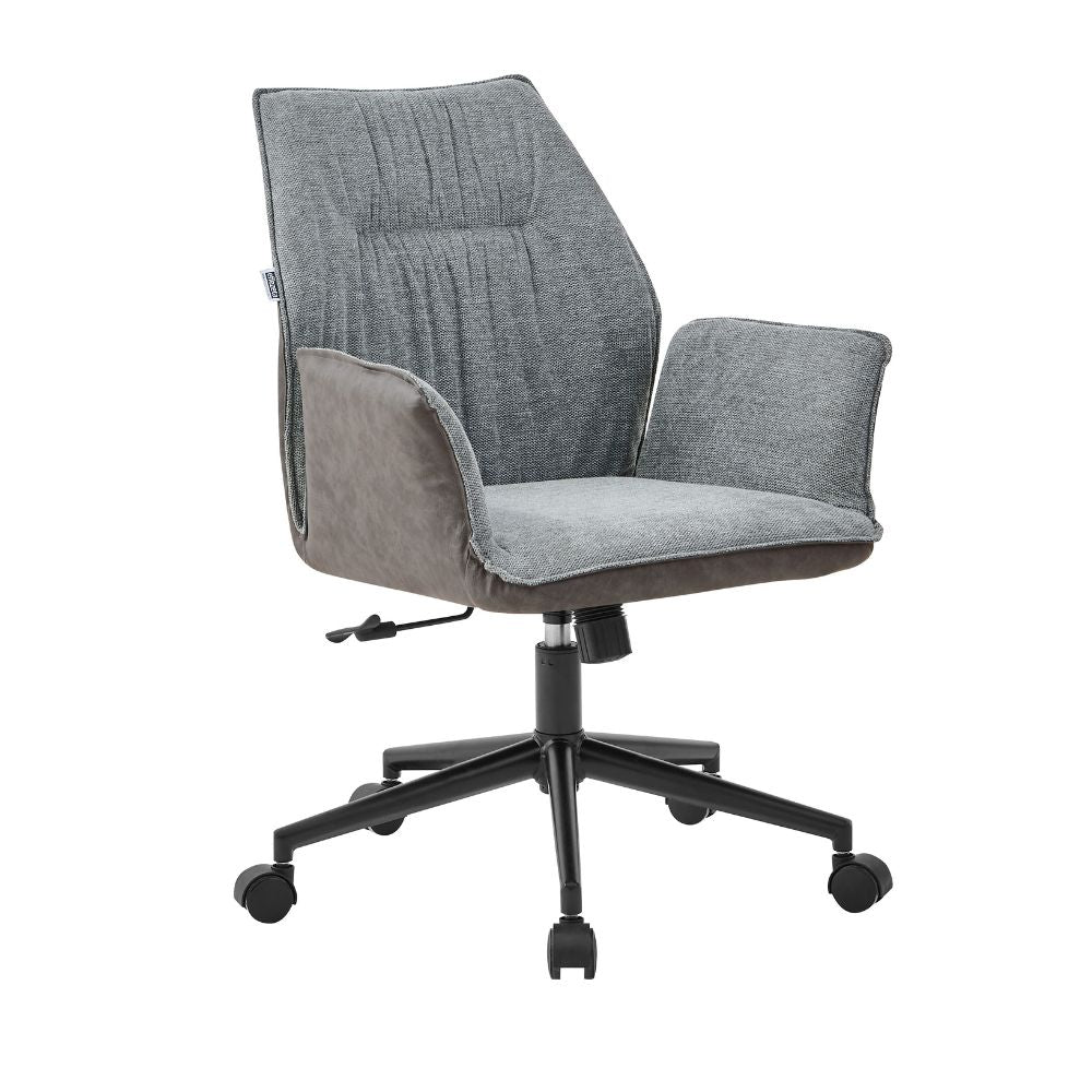 Poltrona girevole colore grigio e retro elephant con base nera - Citra