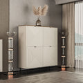 Credenza 4 ante design geometrico colore cashmere e top rovere Mirage04
