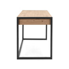 Bureau 120x75H cm coloris chêne et anthracite - Denver 30
