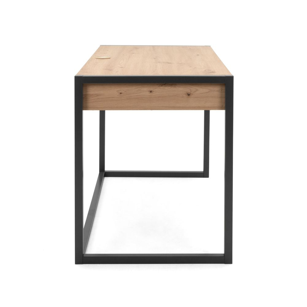 Bureau 120x75H cm coloris chêne et anthracite - Denver 30