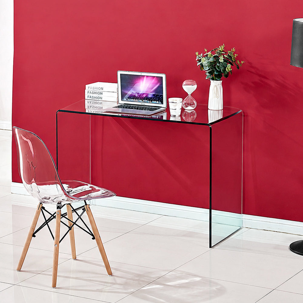 Consolle 120×40 cm in vetro temperato curvato Scarlett