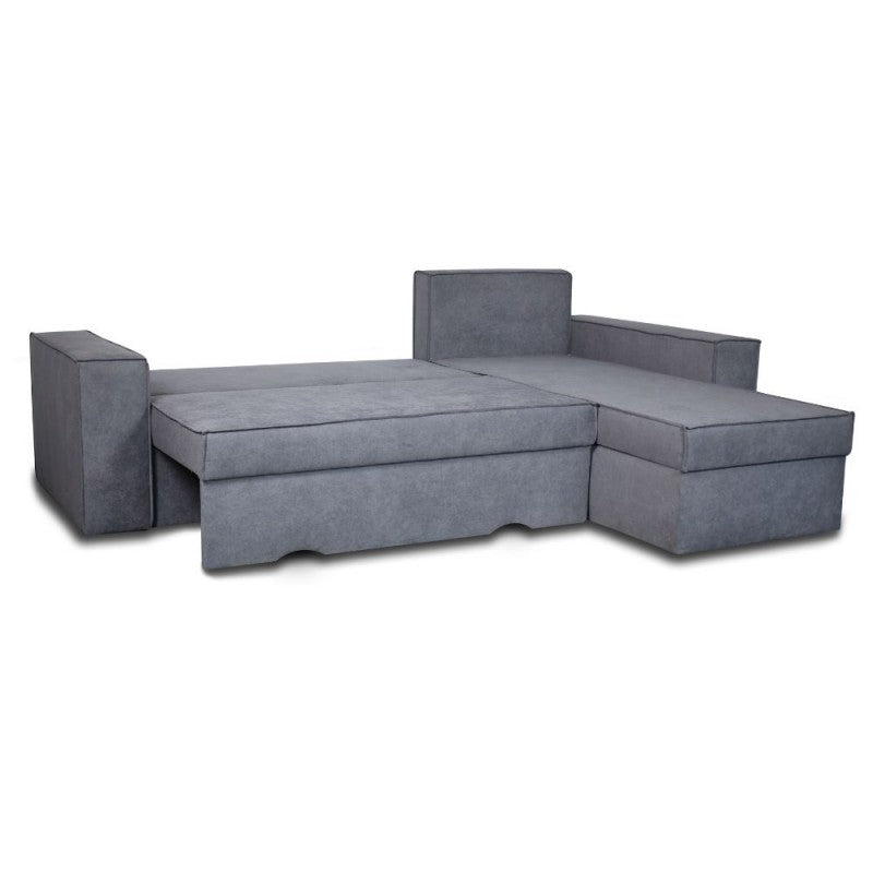Divano con penisola contenitore reversibile colore grigio cenere - Olymp