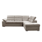 Divano letto angolare reversibile con pouf contenitore tortora Capri