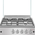 Cuisinière à gaz 50x80h cm en acier inoxydable avec four classe A - Flora 60