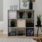 Libreria divisorio 107x107H cm in legno con 9 cubi colore beton - Max9