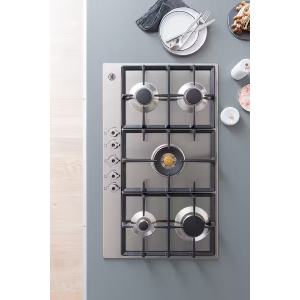 Piano cottura Bertazzoni P905CPROX a gas 90 cm. 5 zone dual wok centrale inox