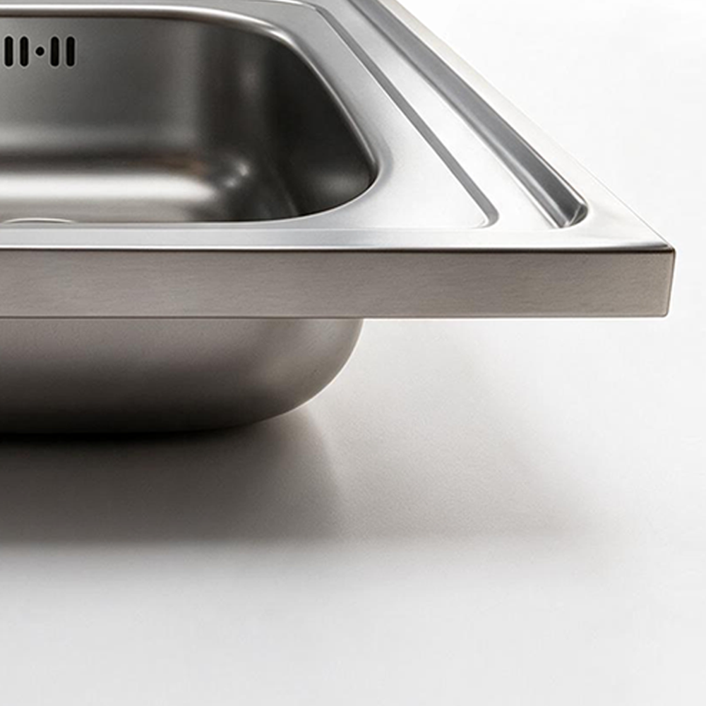 Lavello cucina da appoggio una vasca con gocciolatoio destro 80x60 cm - Samet SA30DX