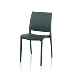 Set 4 Stühle aus Polypropylen, ergonomisches Design, Farbe Graumetallic - Curtis