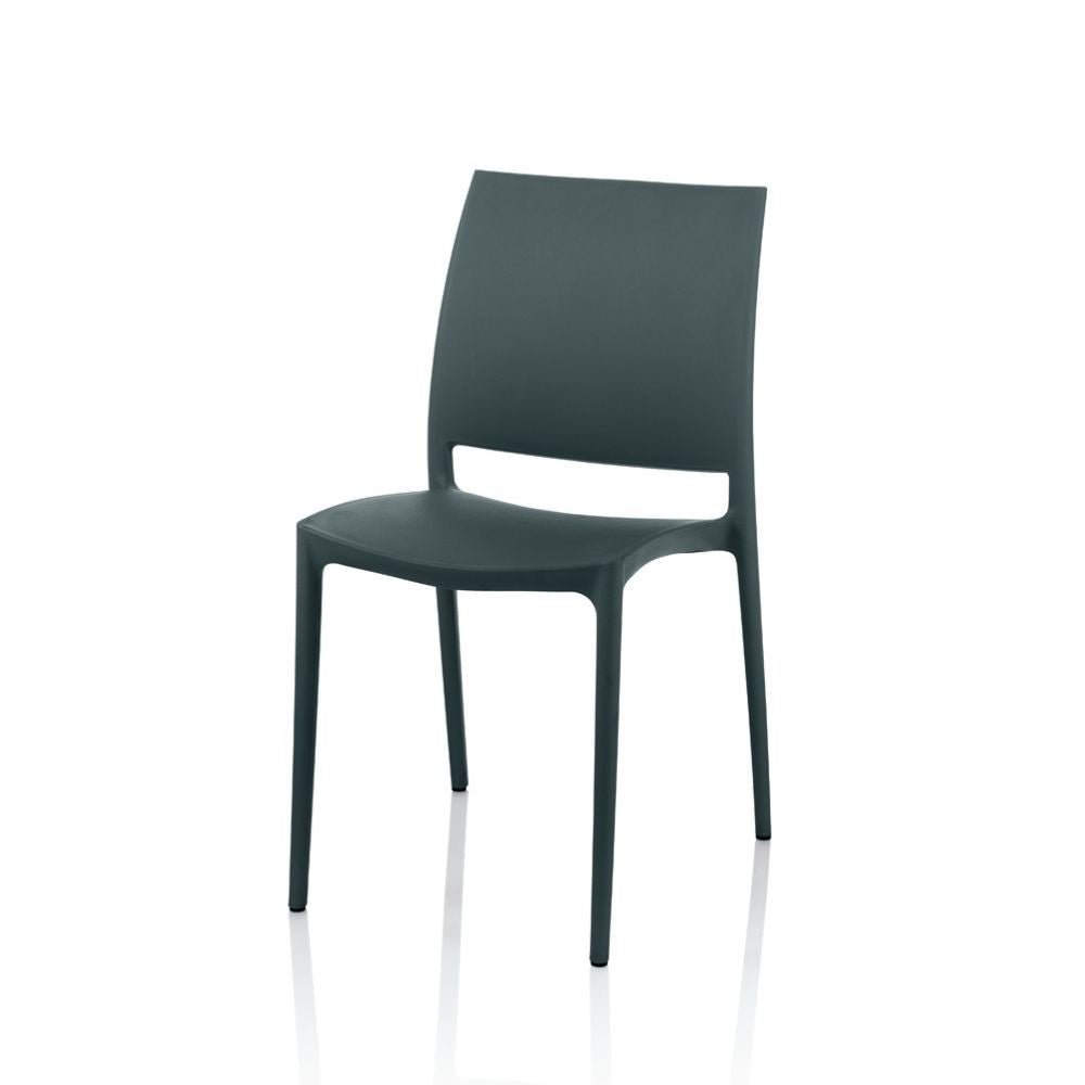 Set 4 Sedia in polipropilene design ergonomico colore grigio metal - Curtis