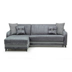 Divano con penisola contenitore reversibile colore grigio - Laos