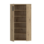 Mobile multiuso scarpiera 2 ante con 5 ripiani colore rovere 69x34x120H Lucio