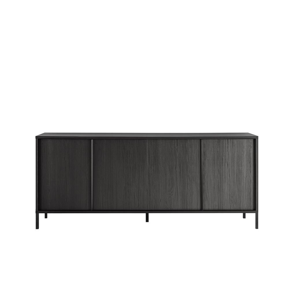 Madia con 4 ante colore nero frassinato 206x86H cm - Giugi