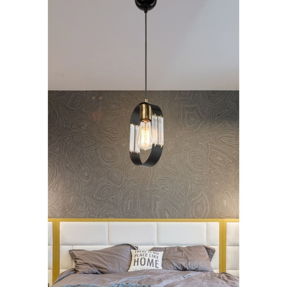 Lampada a sospensione con pendente nero Nova