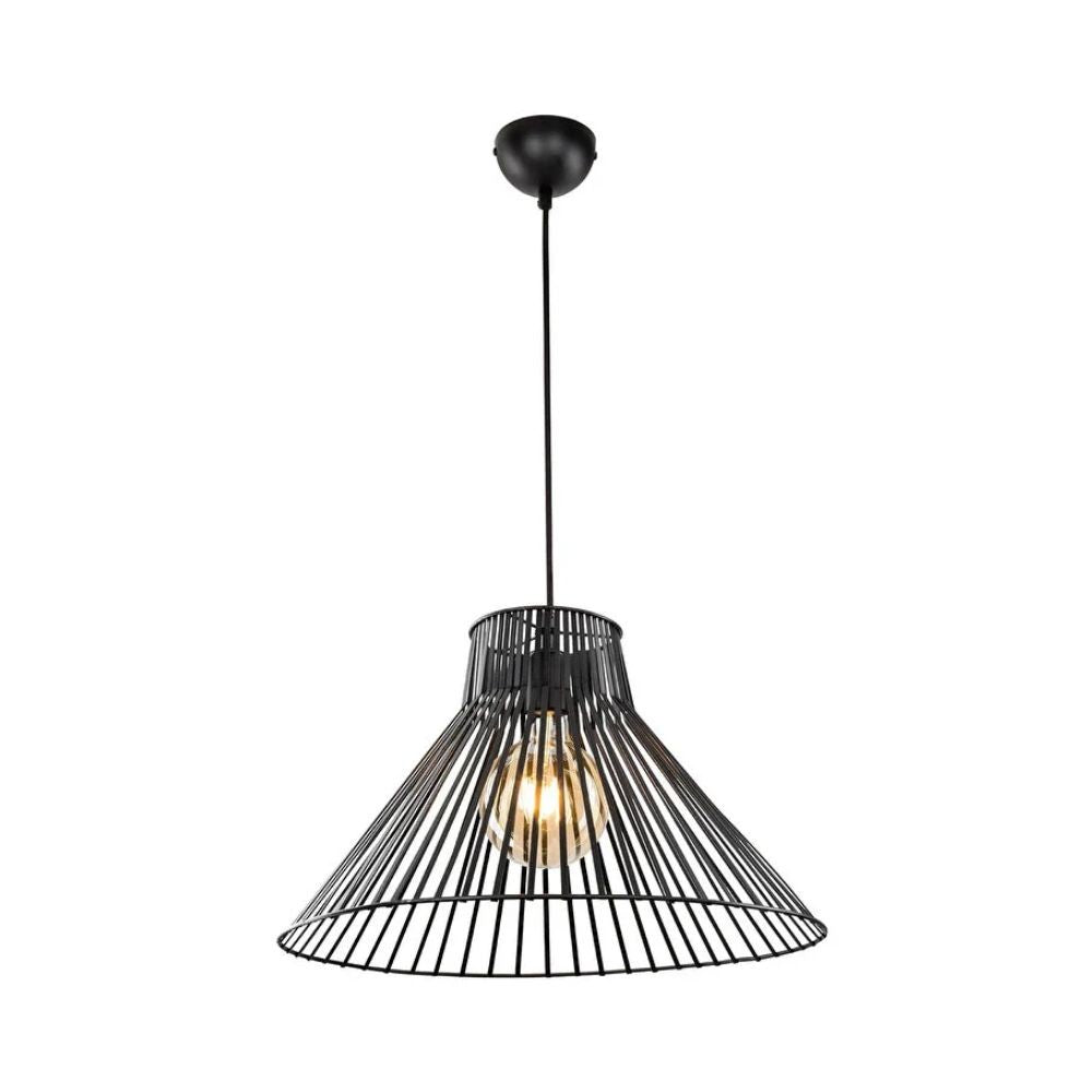 Lampada a sospensione 100h filo metallico colore nero Panama