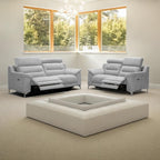 Canapé 3 places avec 2 relax électriques en tissu coloris gris 214 cm - Erno