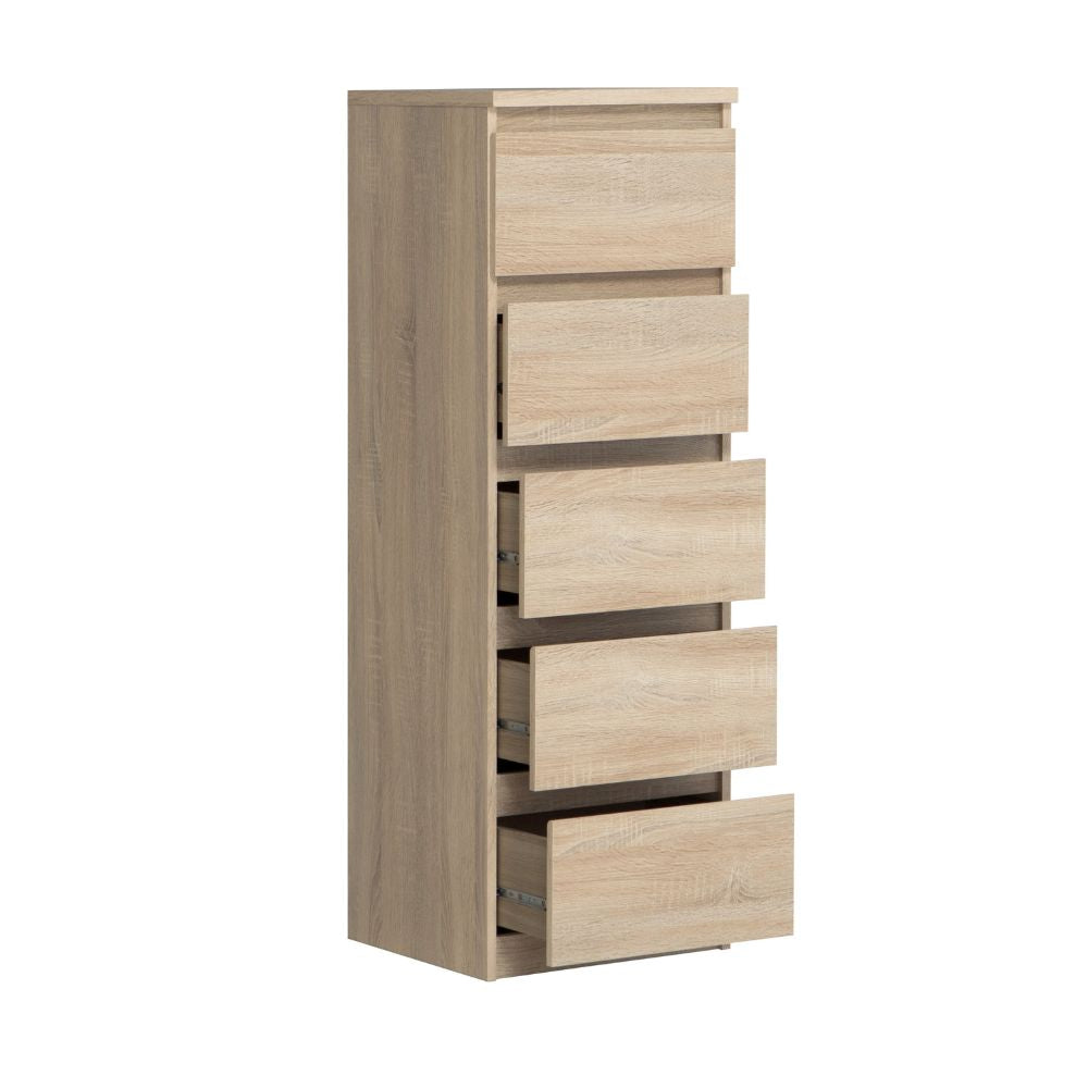 Cassettiera 5 cassetti colore rovere 42x42.2x128H Morgan
