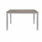 Rechteckiger Tisch 120x80, weißes Gestell und graue Lärche-Platte, Monster