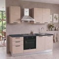 Cucina completa con elettrodomestici colore cashmere Taurusnew 195 cm Industrie Valentini