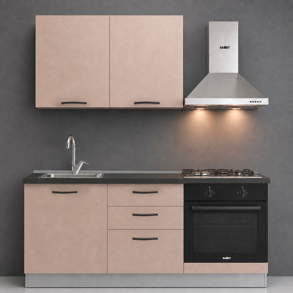 Cucina completa con elettrodomestici colore cashmere Astinew180 Industrie Valentini