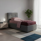 Letto singolo contenitore in tessuto colore grigio - Ascoli